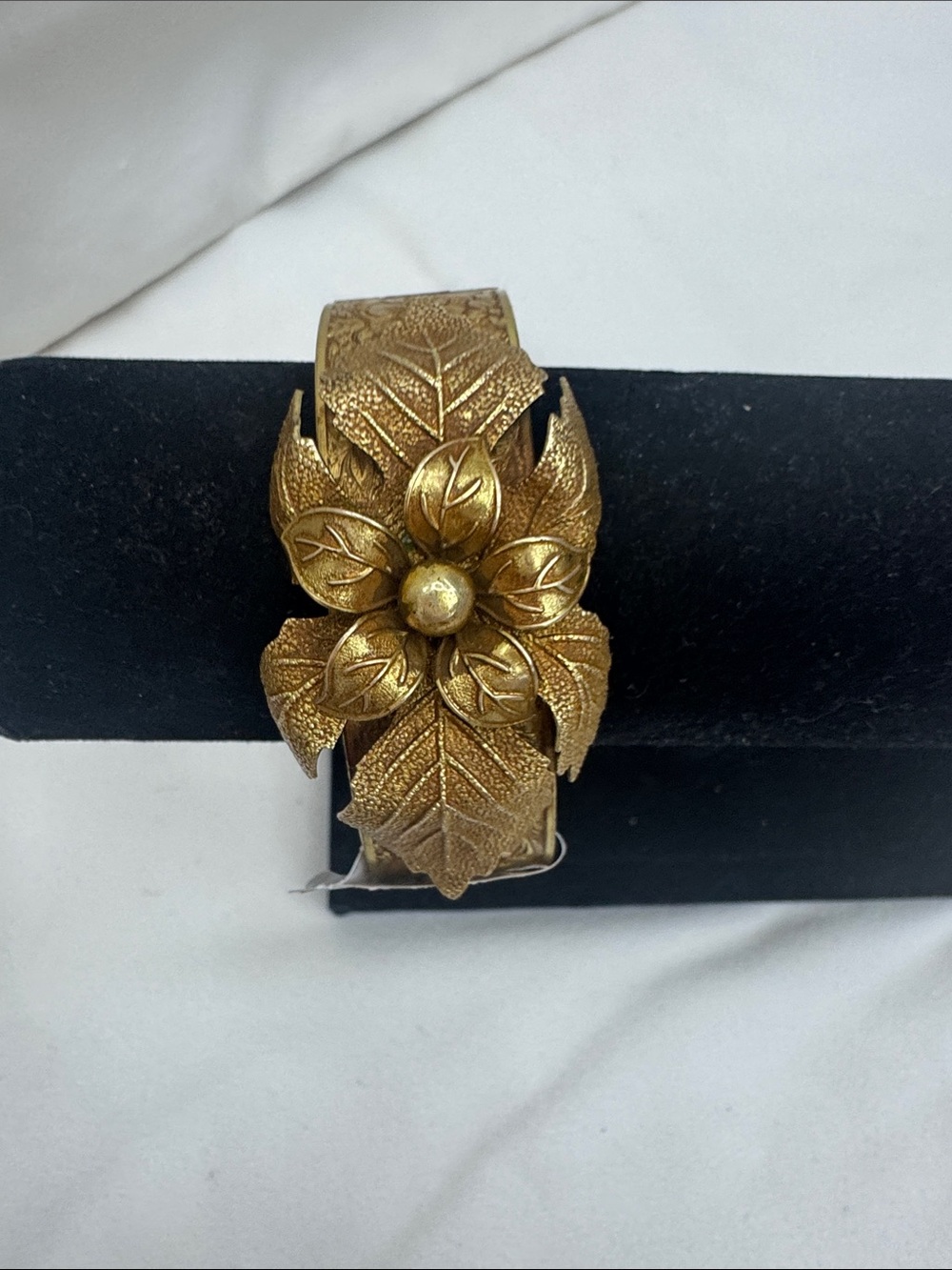 Gold Floral Leaf Cuff Bracelet - Women Jewelry